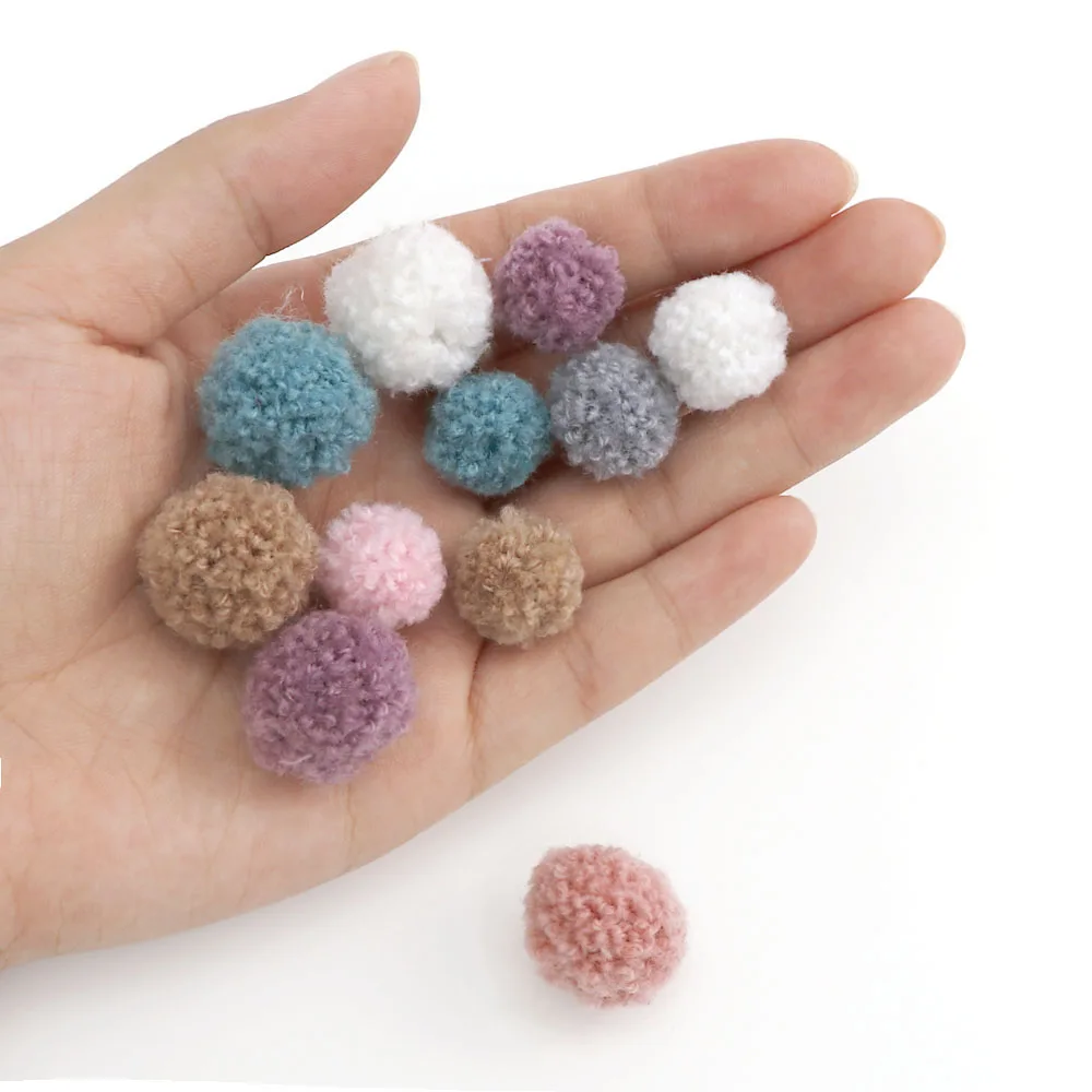 50pc New 15/20mm Mix Color Polyester Wool Soft Ball Pompoms Ball Crafts DIY Wedding Party Home Decor Craft Supplies