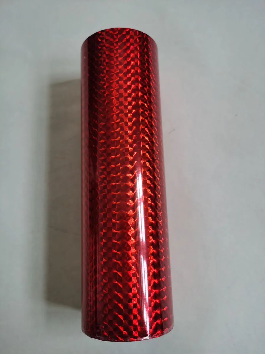 21cm x 120m Holographic foil hot stamping foil red color lattice pattern stamping foil hot press on paper or plastic