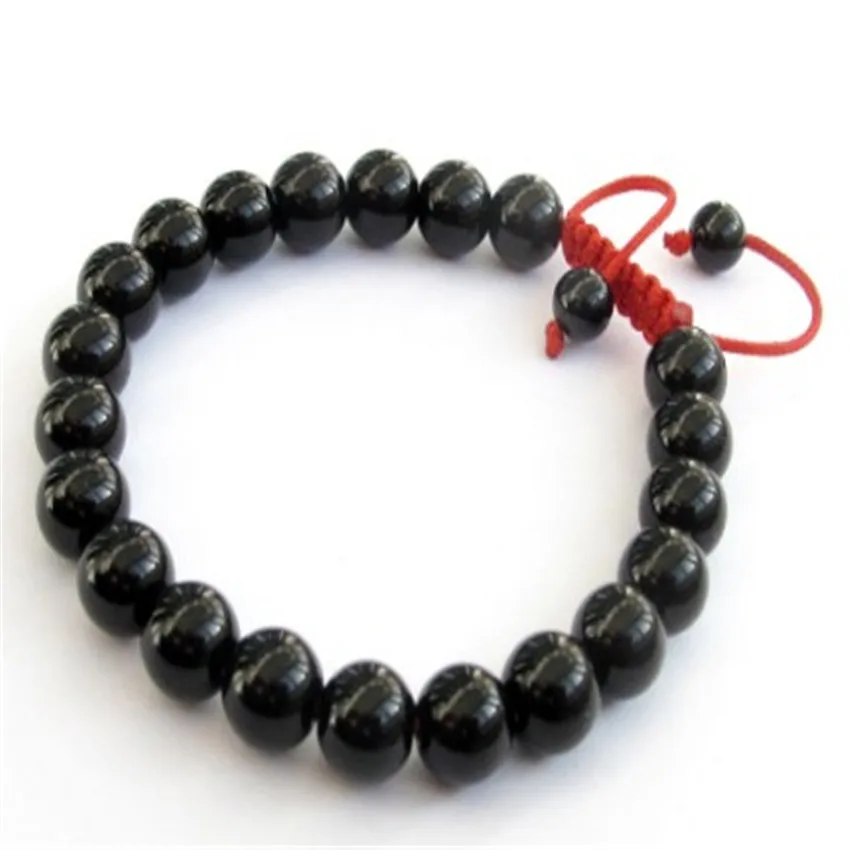 8mm Obsidian Bracelet Buddhism Sutra Stretchy Unisex Spirituality men Reiki Chakas Prayer