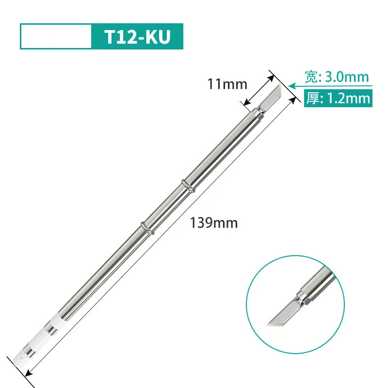 Ponta de ferro para solda série t12 k, para hakko fx951 stc e stm32 oled, ponta de ferro para solda elétrica