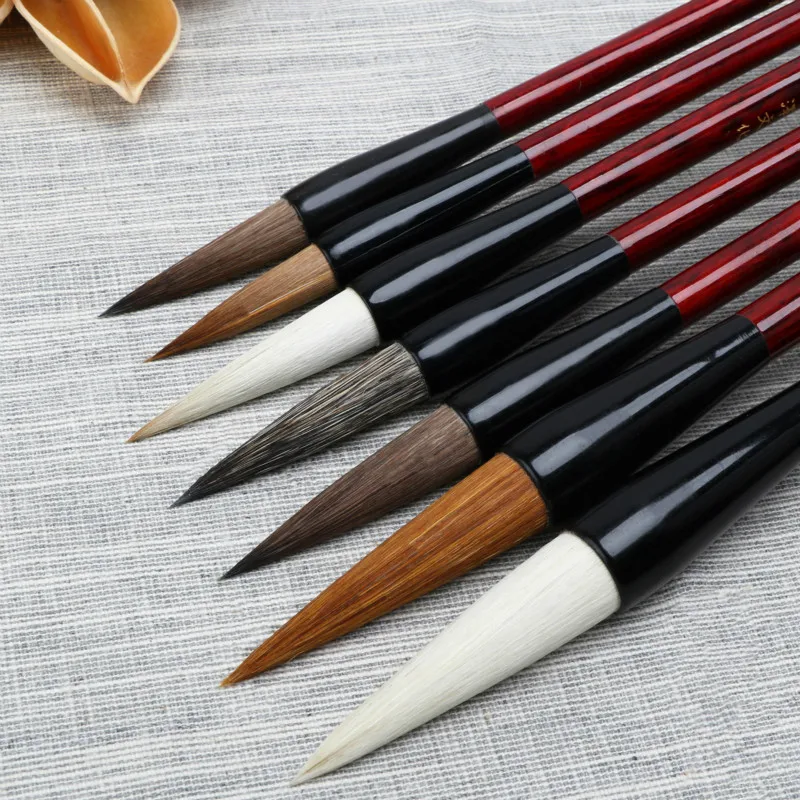 

Stone Badger Calligraphy Brush Pen 7pcs Chinese Wolf Woolen Multiple Hair Painting Brush Chinese Watercolor Writing Brush Set