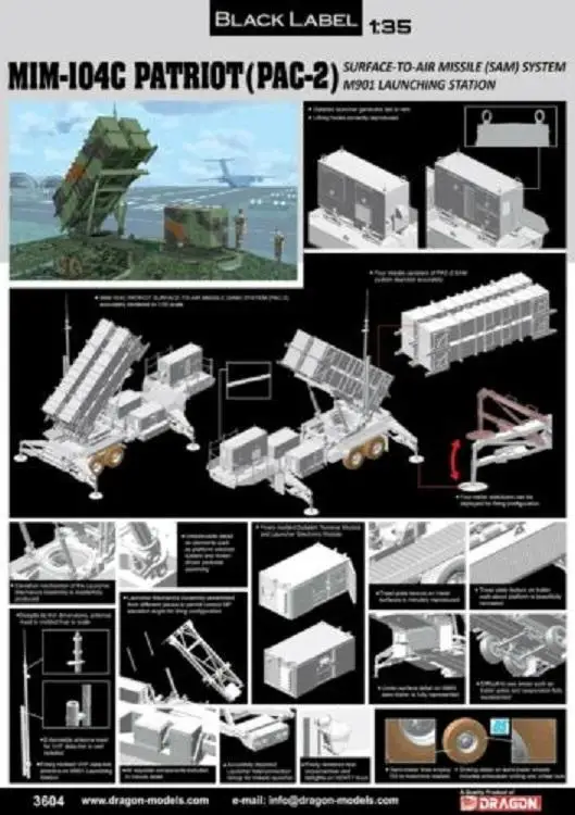 Dragon 3604 1/35 MIM-104C Patriot Surface-to-Air Missile (SAM) System (PAC-2)