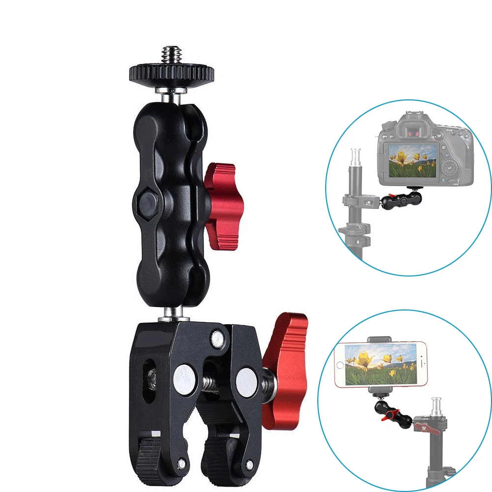 

CNC Aluminum Alloy Mount Holder Clamp Video Recording Adaptor Stands Supports for Gopro Hero SJcam DJI OSMO DSLR Cameras Phones