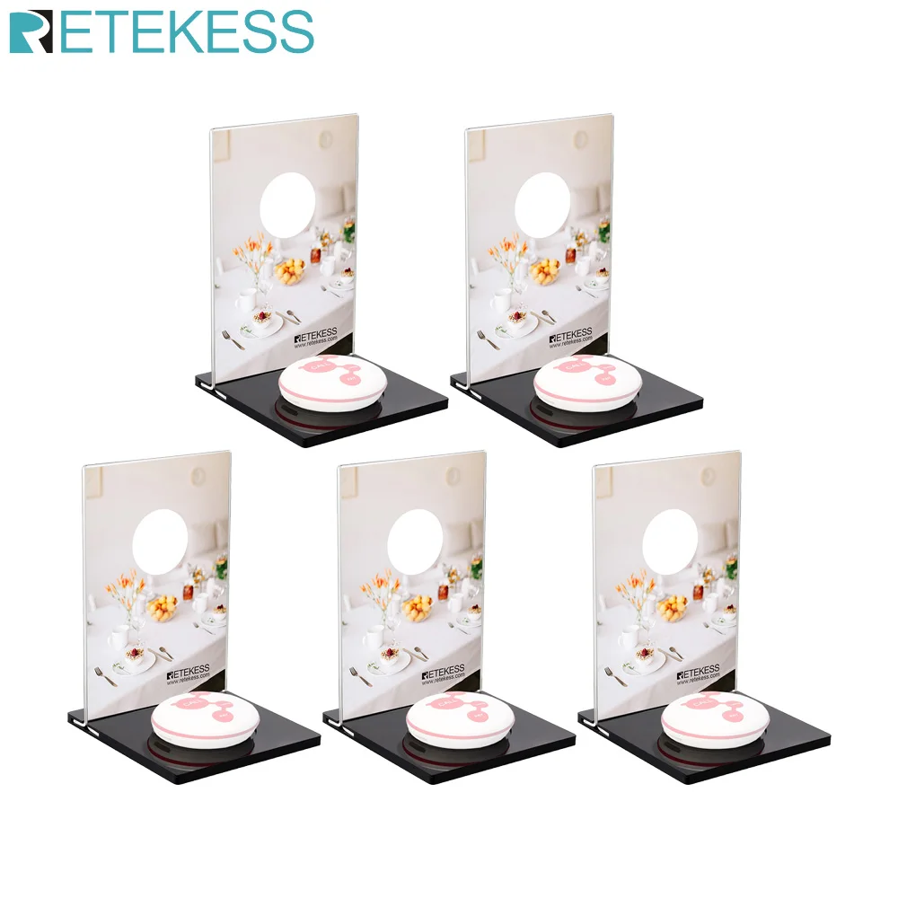 

Retekess 5Pcs TD024 Mechanical Desktop Cards For Wireless Restaurant Pager Call Button Customer Service Waiter Hookah Cafe