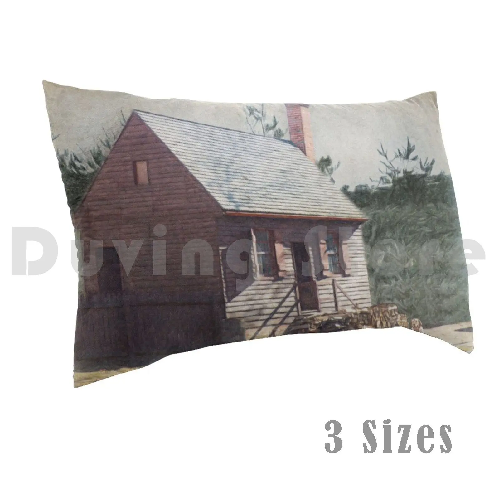 Quaint Cabin FeverPillow case Cabin Cottage Small House Home Building Country Home Firewood Fire