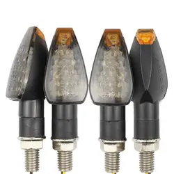 4 Pcs Motorcycle Indicators Lights Flowing Turn Signal Light Front LED Amber Blinker Indicator Lamp 14 LED 12V Moto Accessories