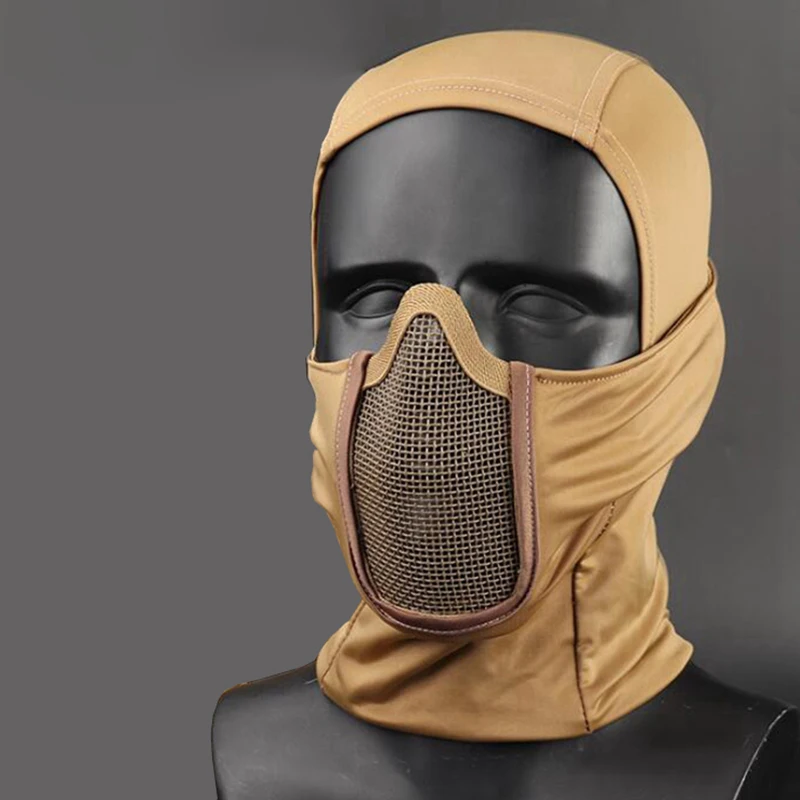 Classic Balaclava Full Face Airsoft Mask Tactical Mesh Steel Headgear Mouth Nose Protective Paintball Mask Military Accessories - Image 4