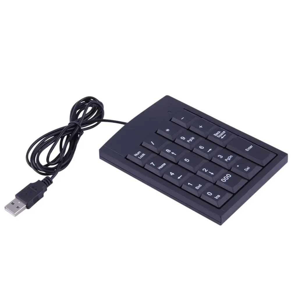 Mini USB Keyboard USB Wired Numeric Keyboard Keypad Adapter 19 Keys for Laptop PC Windows 2000 XP Vista 7 or Millennium Edition