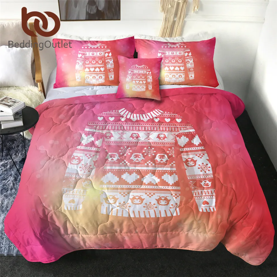 

BeddingOutlet Sweater Quilt Pink Yellow Summer Blanket Heart Bedding Birds Snow Air-conditioning Comforter Vector Home Decor