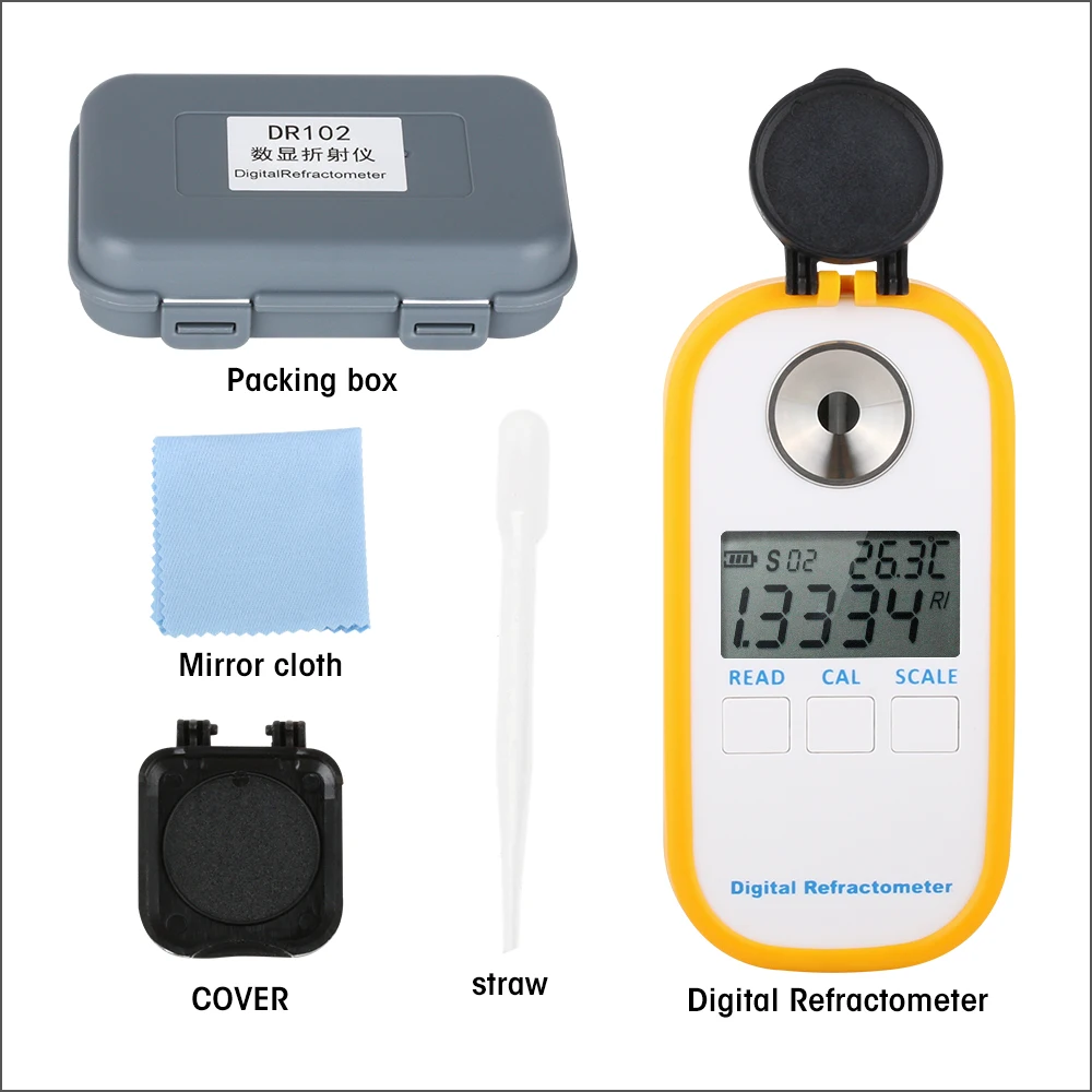 Imagem -05 - Refratômetro Digital Display Lcd 0.0 a 94.0 Brxi Refratômetro de Suco de Frutas e Açúcar Dr102 rz