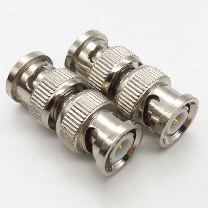 2pcs BNC  Connector Male to Male RCA male BNC  Adapter Plug for System CCTV Camera straight TV