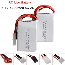 7.4V 4200mAh 5C 2S bateria LiPo dla ELK-RACING Baja Rc Model samochodu bateria Lipo odbiornik wysokiego napięcia moc 5t 5sc