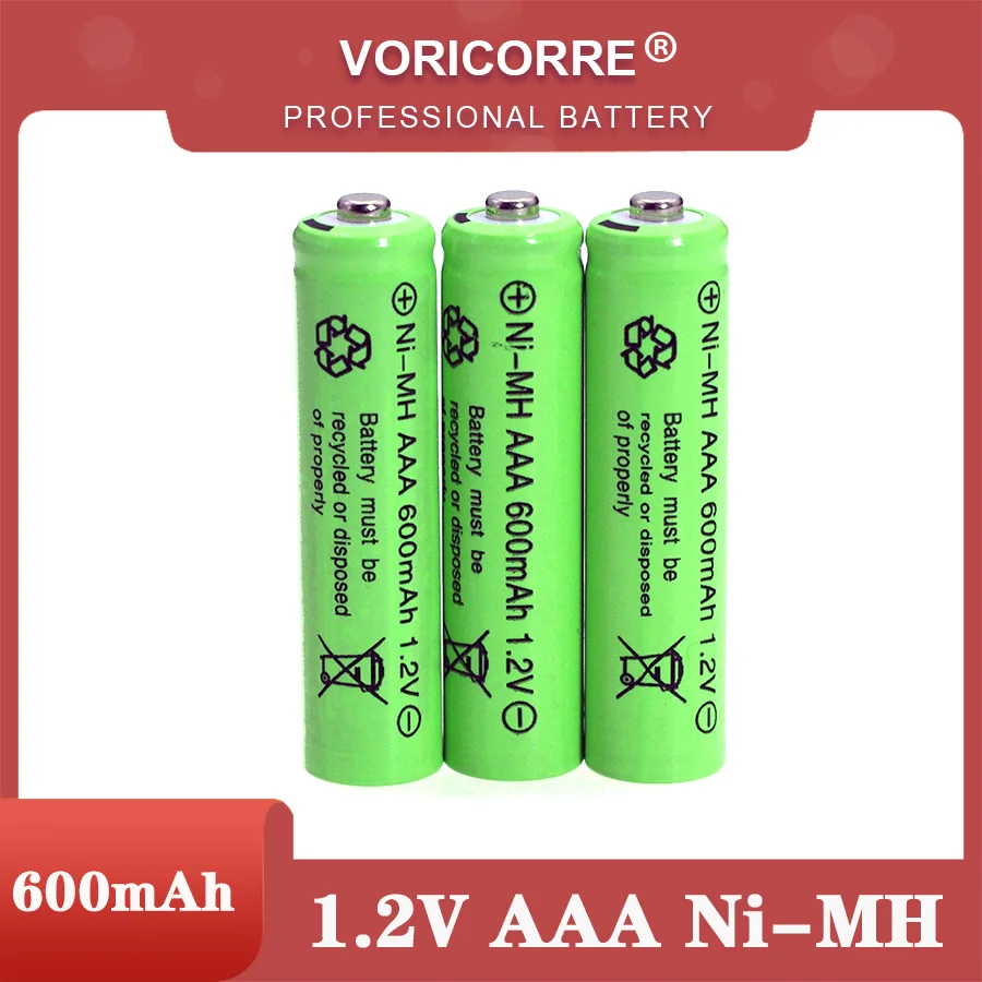 3pcs 1.2v NI-MH AAA Batteries 600mAh Rechargeable nimh Battery 1.2V Ni-Mh aaa For Electric remote Control car Toy RC ues