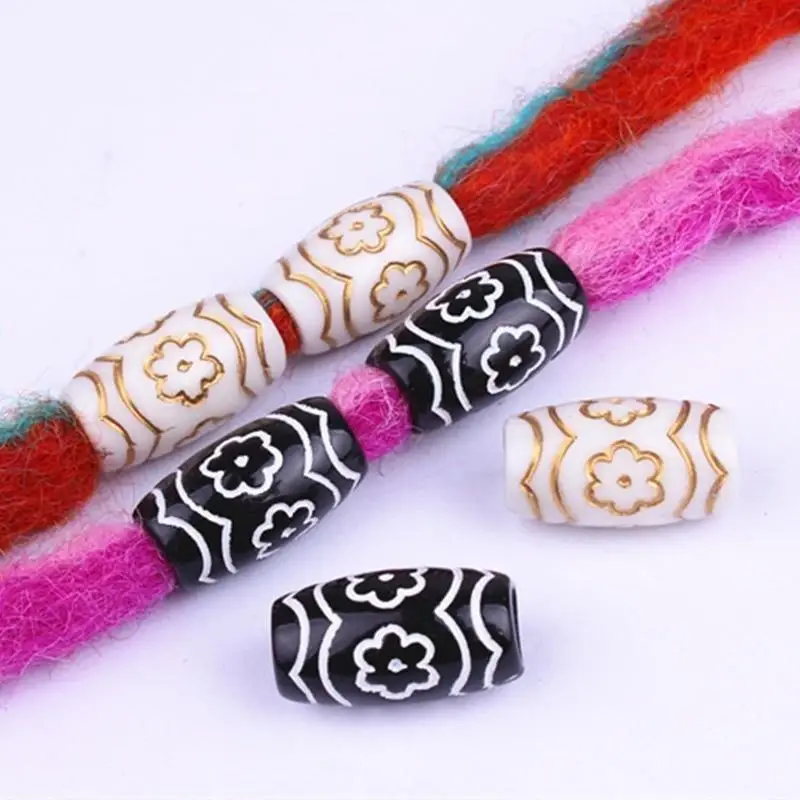 10pcs Hair Beads African Hair Rings Beads Cuffs Tubes Charms Dreadlock Dread Hair Braids Jewelry Decoration Accessories Tools