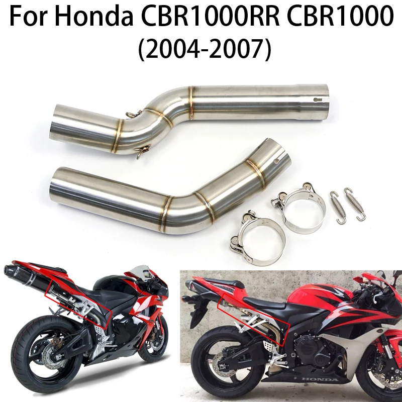 

For CBR1000RR CBR1000 2004 2005 2006 2007 Motorcycle Exhaust Front Pipe Muffler Middle Link Connect Pipe Stainless Steel Slip On