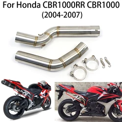 For CBR1000RR CBR1000 2004 2005 2006 2007 Motorcycle Exhaust Front Pipe Muffler Middle Link Connect Pipe Stainless Steel Slip On