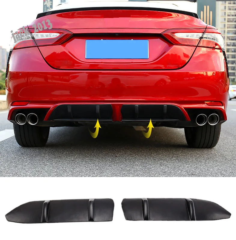 2PCS ABS Black Rear Bumper Lip Diffuser Refit Fit  For Toyota Camry SE/XSE 2018