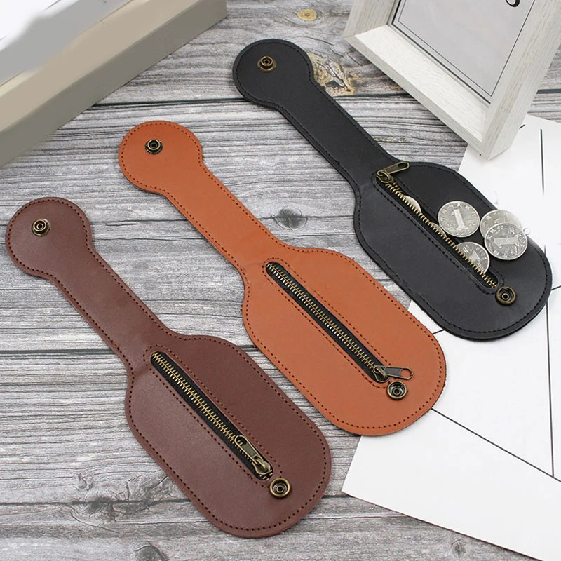 Men Leather Racket Sap Jacksap Coin Purse Wallet Self-Defense Small Coin Bag Key Holder Case Fashion Card Bag Money Storage Bag