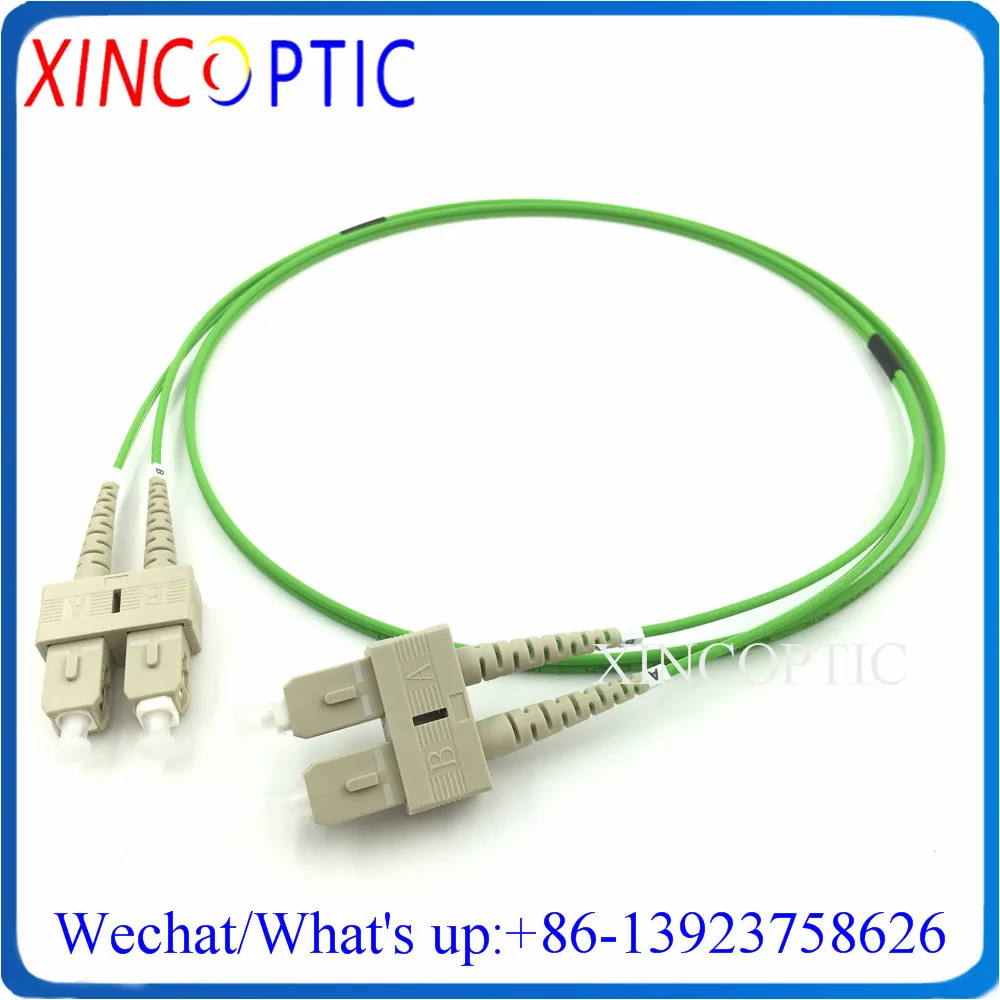 

10Pcs FCUPC-FC/UPC MM DX OM5 2.0mm PVC Jacket 1/2/3/4/5/10M Lime Green Multimode Duplex FC-FC Fiber Optic Patch Cord/Leads Cable