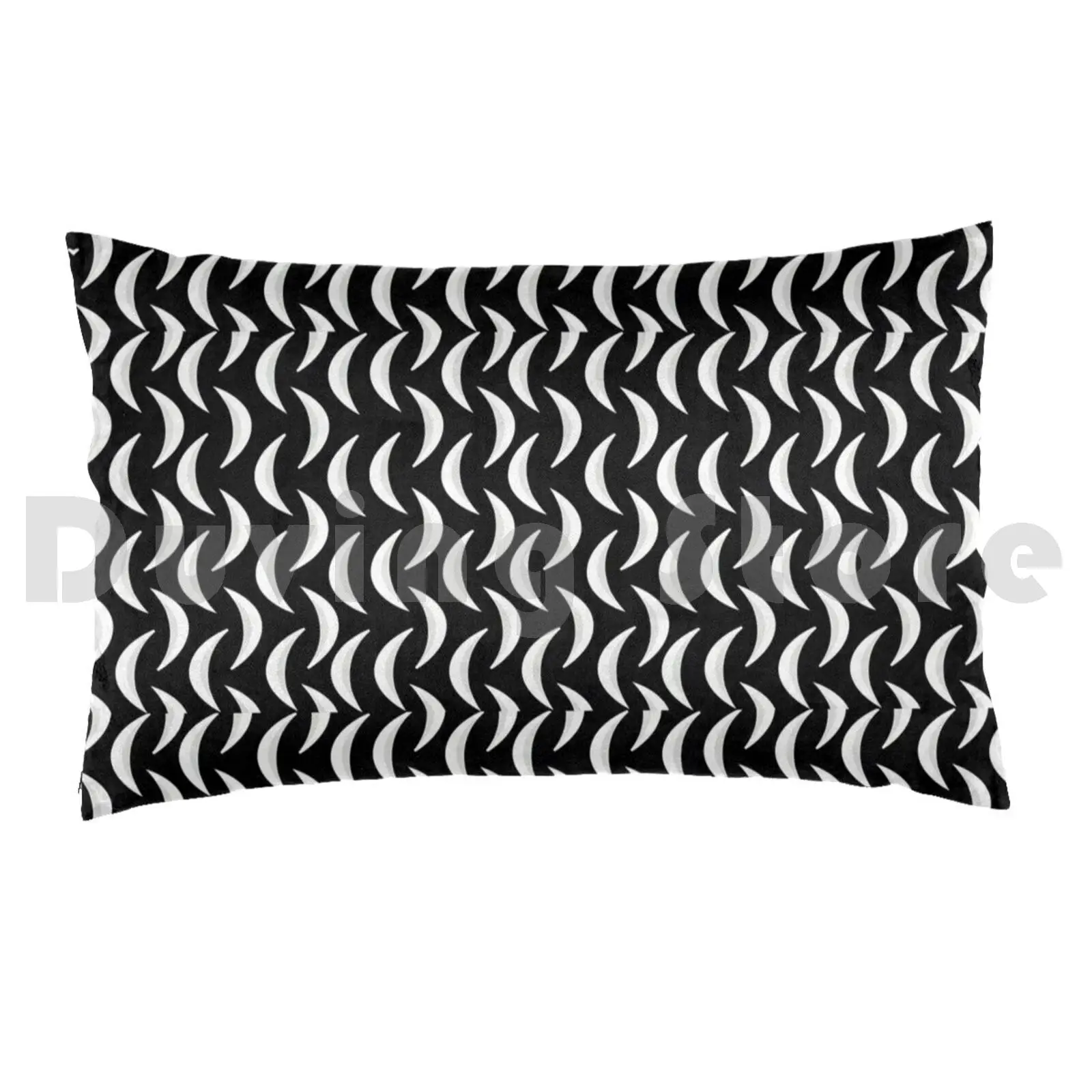 Half Moon Patterns Classic Gift Pillow Case Printed 35x50 Half Moon Pattern White Black Texture Classic Funny