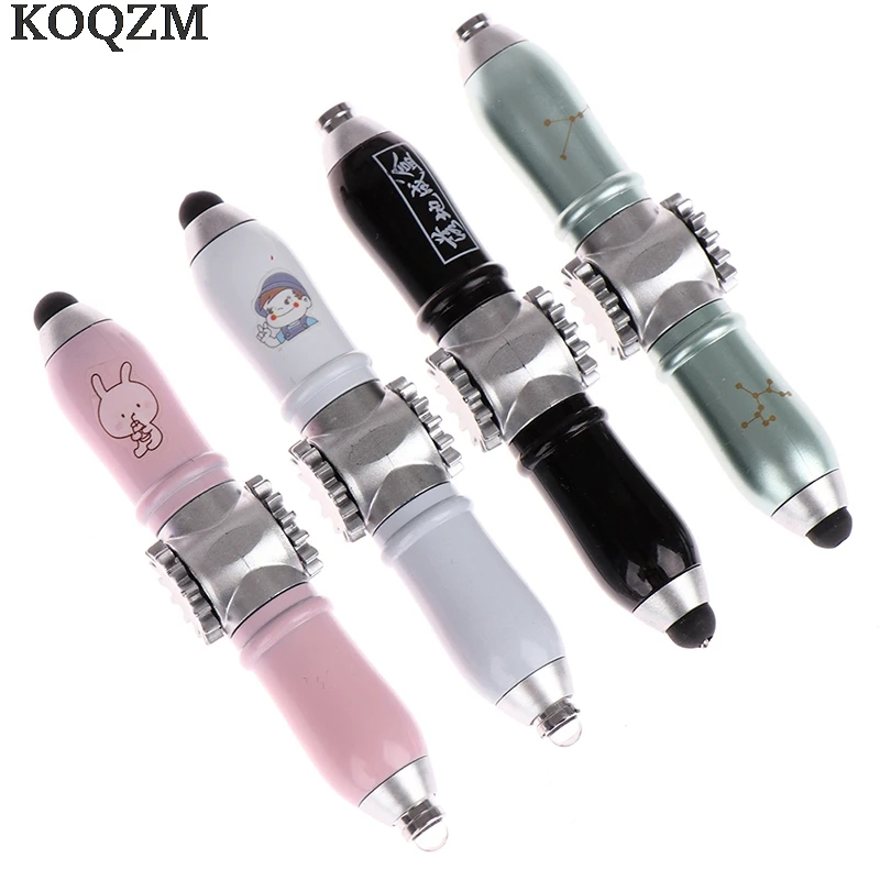 2021 nuova penna rotante multifunzionale con punta giroscopica penna rotante penna a sfera blu penna a decompressione con stilo luminoso a LED