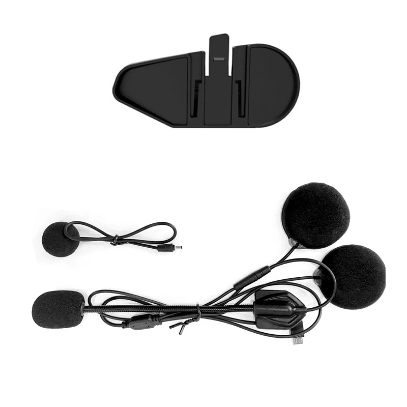 Maxto M2 M3 Motorcycle Helmet Headset Intercom Glued Adhesive Holder Mount Base + Dual Microphone Earphone for Maxto M2/M3