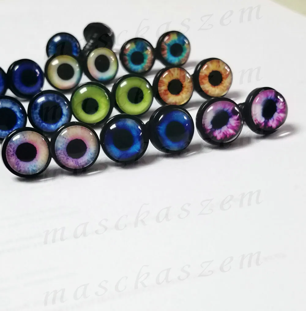 new design  20pcs/lot   14mm 17mm 22mm  glass safety  toy eyes with soft  washer for doll  Crochet wool doll new--style option