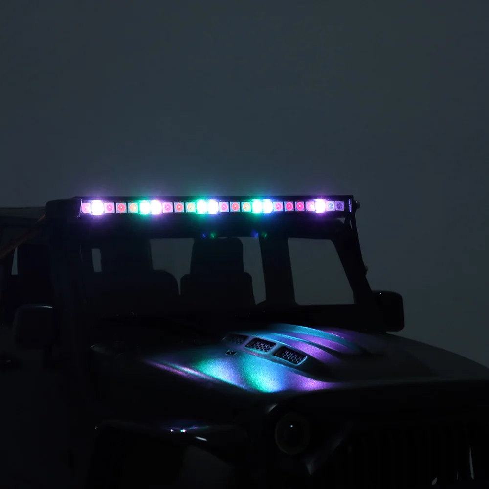 RC Car 24LED Colorful Flashing Roof Lamp Light Bar for 1/10 RC Crawler TRX4 Axial SCX10 90046 D90 TF2