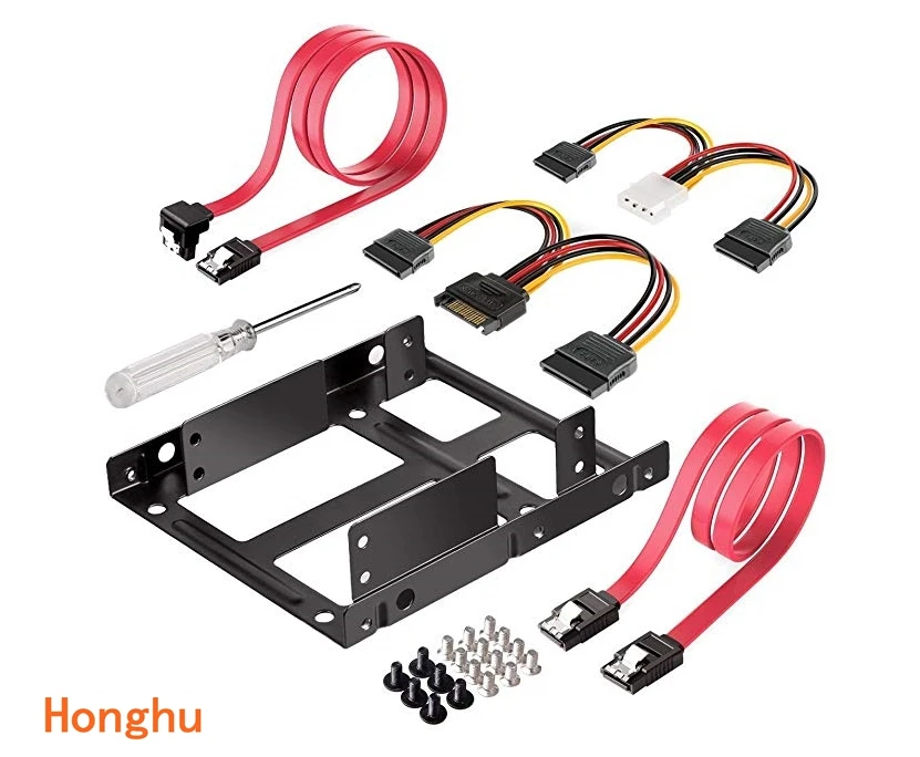 New  SSD HDD Mounting Bracket 3.5 to 2.5 Internal Hard Disk Drive Kit Cables 2.5 hard disk drive to 3.5 bay tray caddy