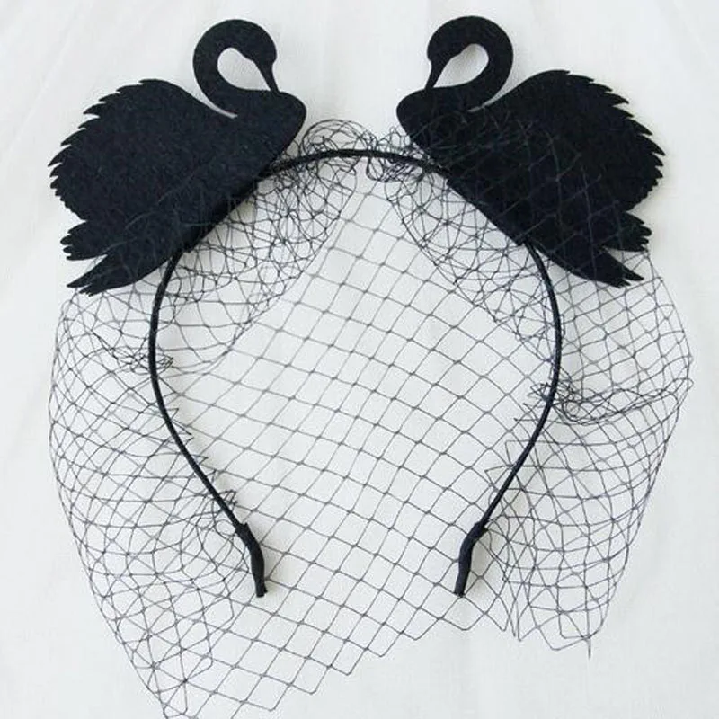 

Gothic Swan Headband New Romantic Handmade Lace Hair Accessories Halloween Carnival Masquerade Party Vintage Headwear