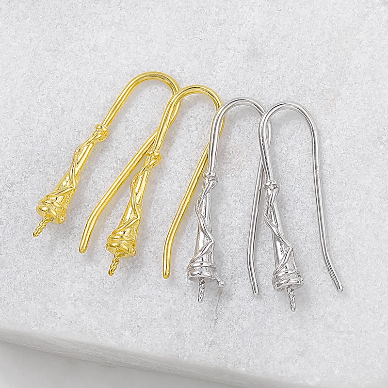 Factory wholesale Gold and White Color Brass  Ear Hook Earring  Jewelry Making Supplies Diy Accessories