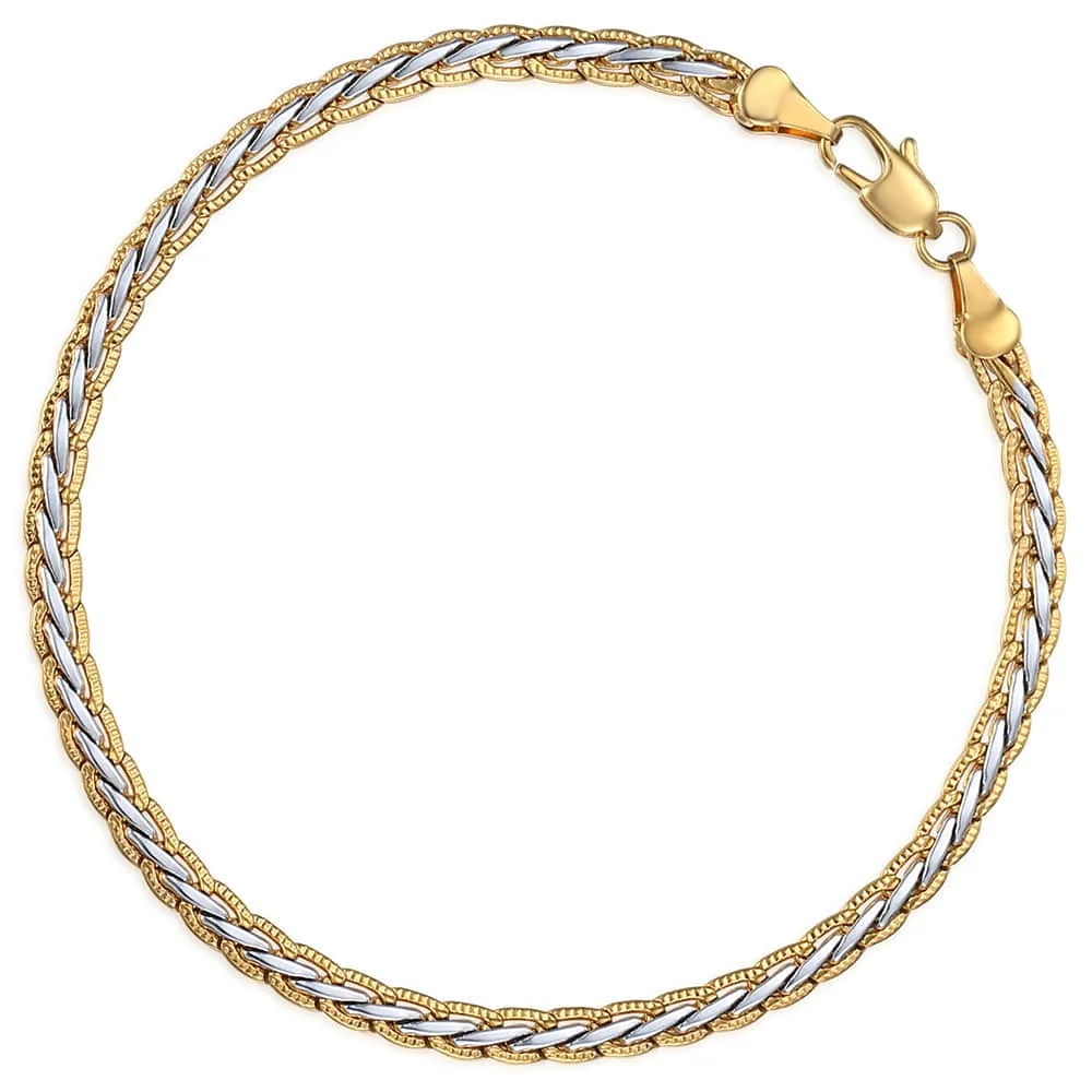 4/6mm Bracelet for Women Men Wheat Link Gold Color Womens Bracelet Chains Fashion Davieslee Jewelry 18-23cm Dropshipping DGB407