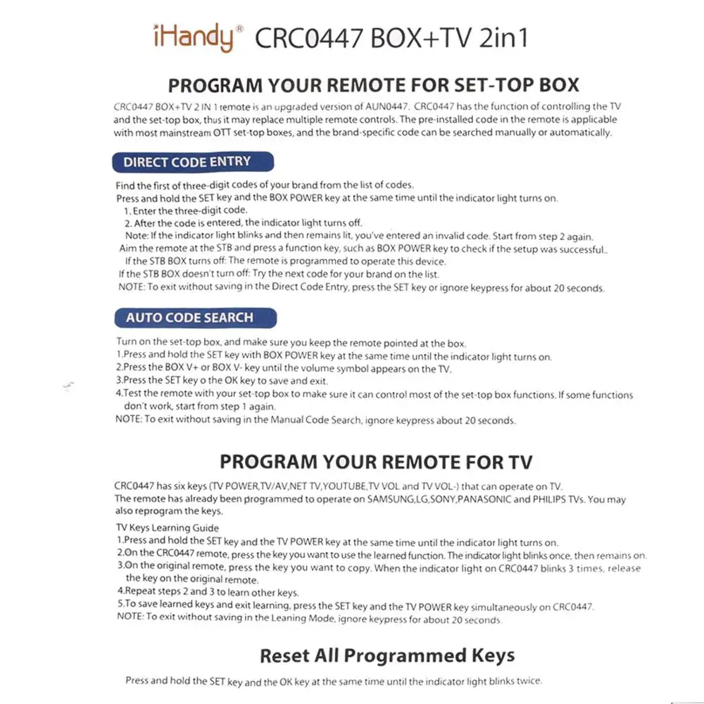 جهاز تحكم عن بعد عالمي لصندوق التلفزيون ، صندوق فك التشفير ، 2 في 1 ، قناة أكاي ، سامسونج ، سانيو ، TEC ، TOKO ، DIGI ، BEKO ، HUMAX ، Orion ، Luxury