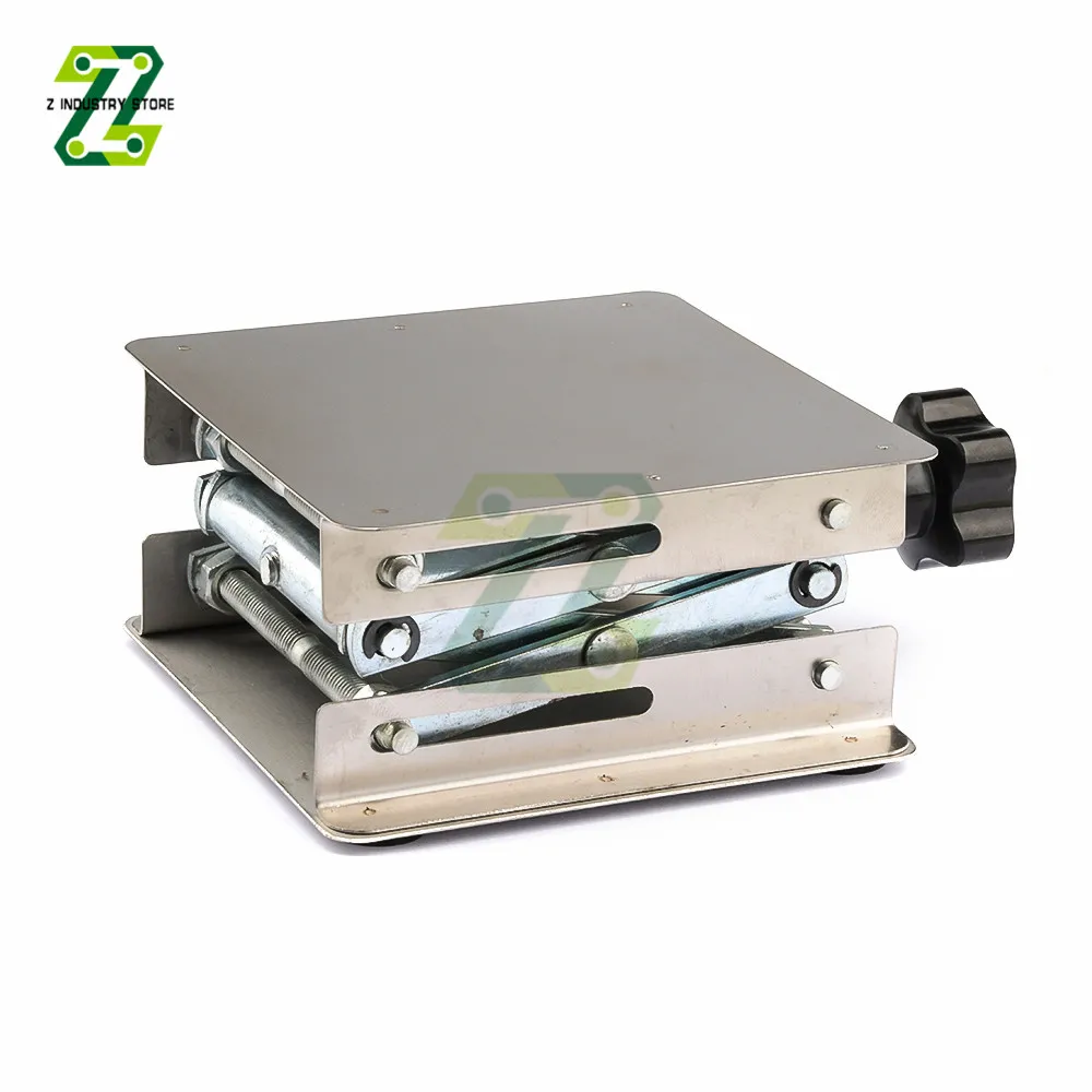 100*100*150mm Stainless Steel Lifting Table Woodworking Machinery Engraving Laboratory Lifting Stand Manual Lift Platform