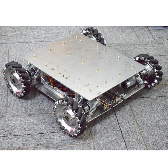 40KG obciążenie amortyzujące zawieszenie Omni Mecanum Wheel samochód Robot podwozie platforma z 4 sztuk 24V Motor Arduino Controller