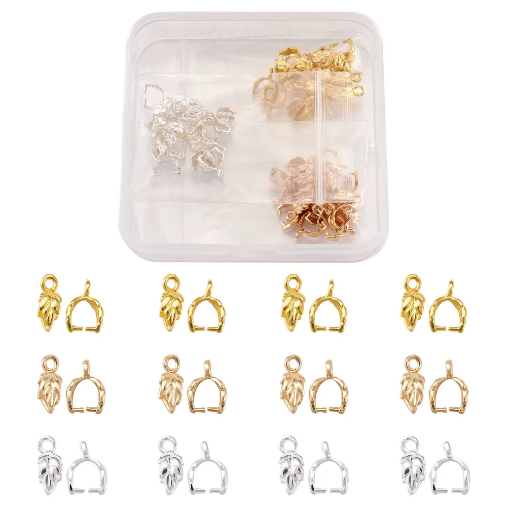 

1 Box Brass Ice Pick Pinch Bails Connector for jewelry making DIY Pendant Clip Hook Links Accessories