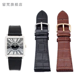 18MM 22MM 26MM Genuine Calf Hide Leather Watch Strap band For Franck Muller FM6000H FM1002QZ /1100DS Roman scale Watchband