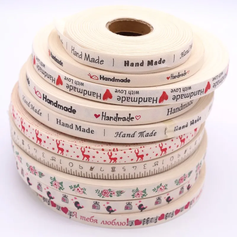 Printed Colorful Weave Polyester Webbing 15/10mm Headdress Gift Wrapping DIY Handmade Sewing Clothing Bag Accessory 5meters