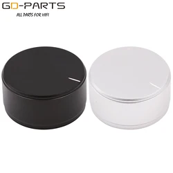 44*22mm manopola puntatore di controllo potenziometro in alluminio solido per Hifi Audio AMP giradischi DAC CD 6mm foro CNC lavorato argento nero