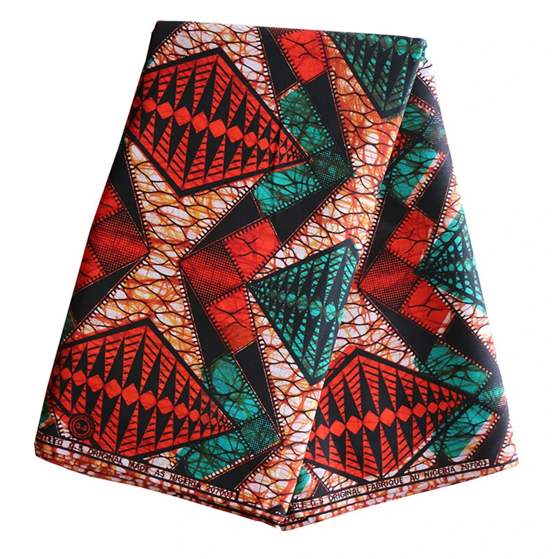 

High Quality Red And Green Print Fabric 100% Cotton 2019 New Fashion African Fabric