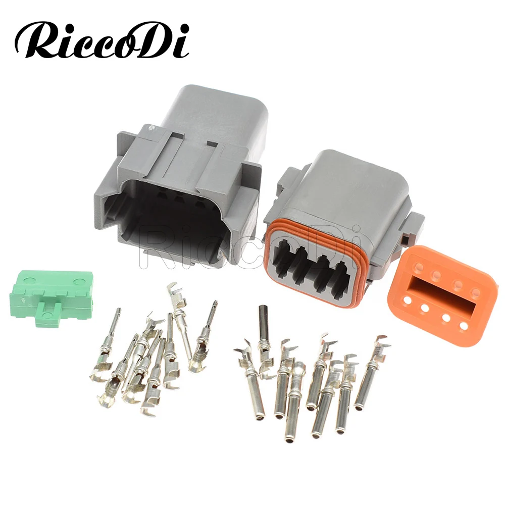 1-20 Kits Deutsch 8 Pin DT Series 22-16AWG Male Female Waterproof Electrical Wire Connector Plug DT06-8S DT04-8P For Car