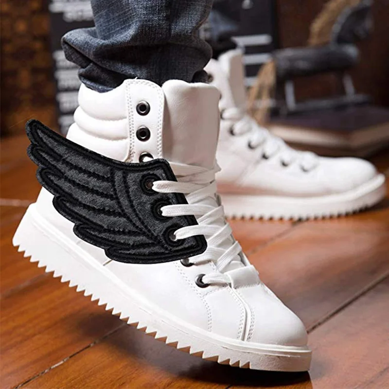 

1Pair Fashion Black Angel Shoe Wings Skate New Old Shoes Wings DIY Ornament Decoration Marathon Sneakers Shoes Accessories Wings