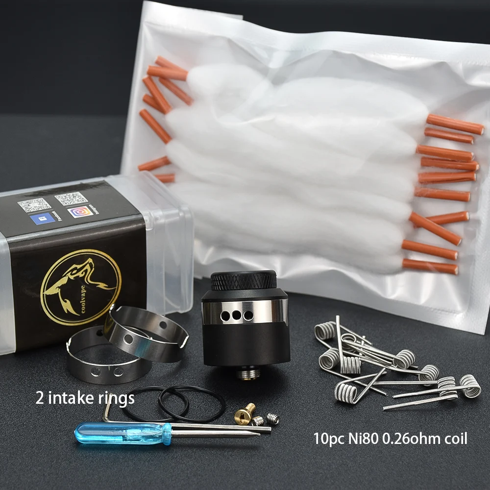 Coilturd AN RDA-atomizador de cigarrillo electrónico vs Dead Rabbit V2 nightmare rda, bobina única o doble, 24mm, 304 SS