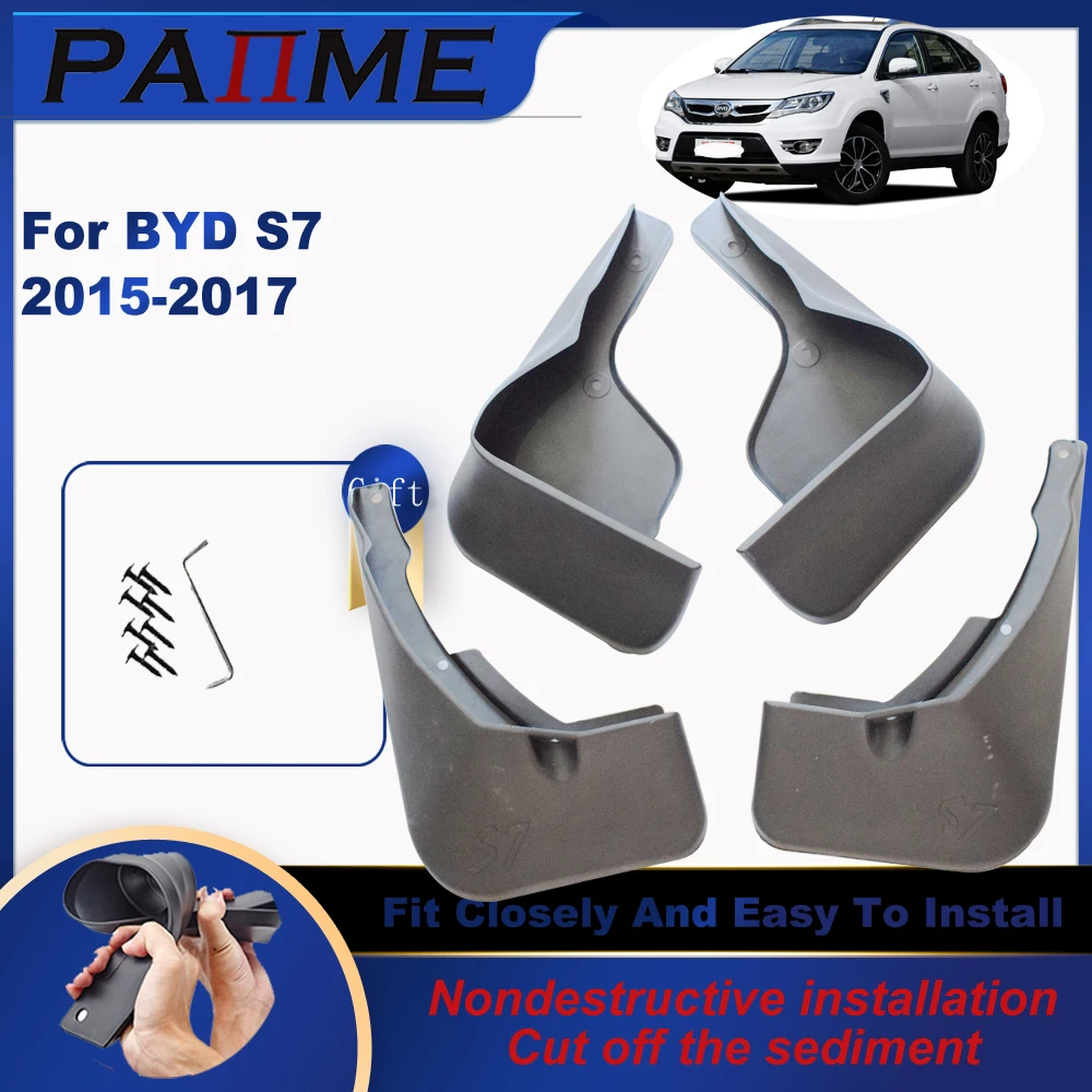 

Car MudFlaps For BYD S7 2015 2016 2017 4pcs/Set Molded Splash Guards Front Rear Mud Flap Mudguards Fender YC102102