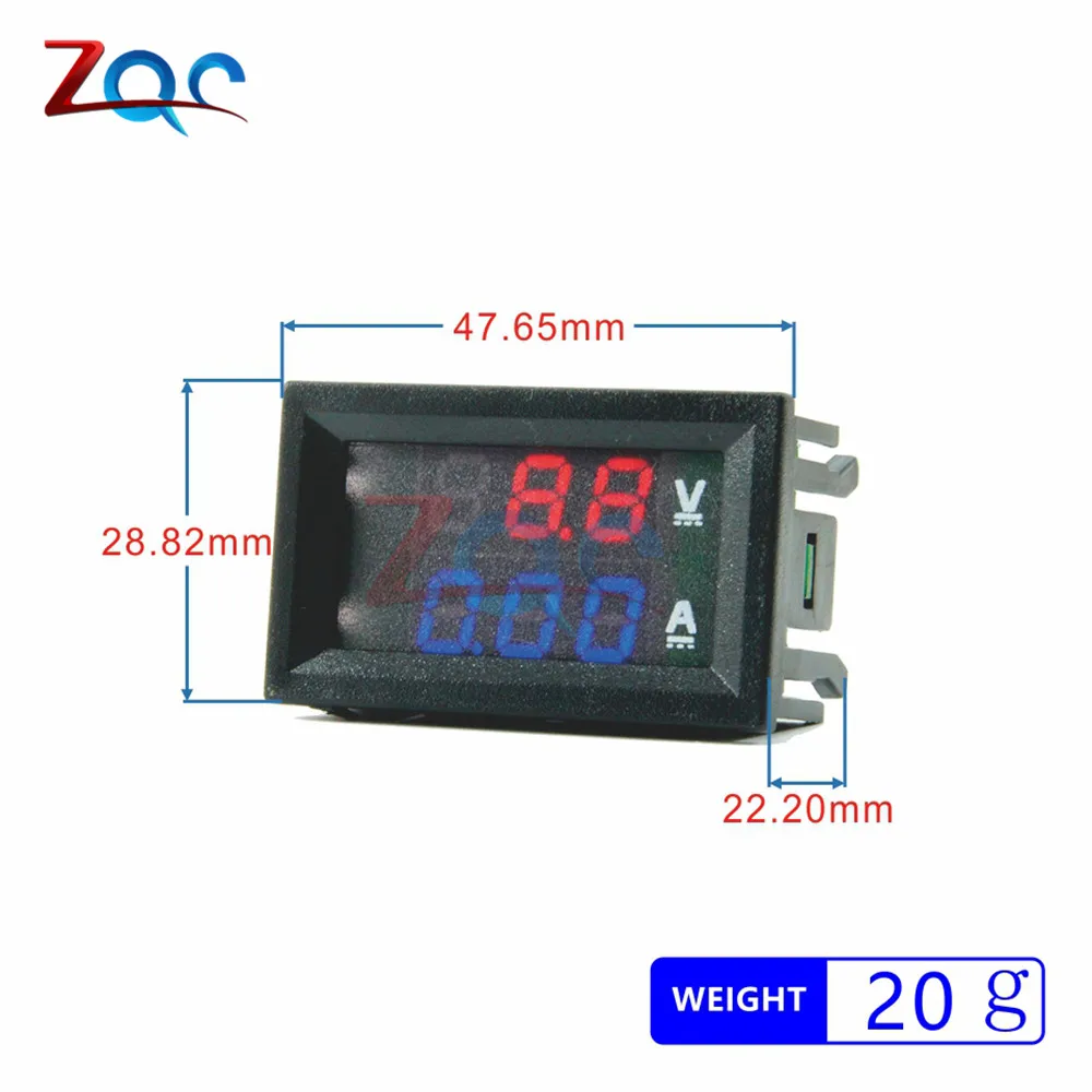 Mini Digital Voltmeter Ammeter DC 0 -100V / DC 7 -110 10A Voltage Current Meter Tester Detector 0.28\