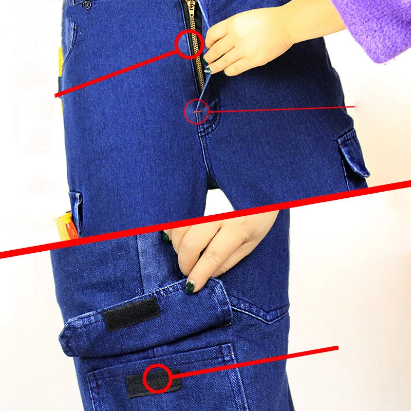 Work Clothing Jeans Trousers Cargo Thick Pants Flame Retardant Anti-scalding Welding Suit Repair Multi Pocket Durable Trousers