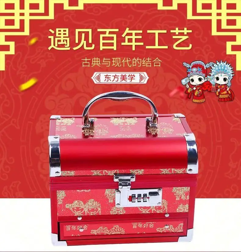 New Brand Makeup Box Artist Beauty Cosmetic Cases Makeup Bag Tattoo Nail Multilayer Toolbox Storage Bag Wedding Jewelry Box