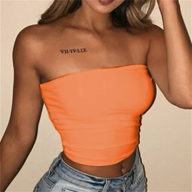 Top Women Bra Selling Solid Color Tube Tops in Europe and America New Yoga Sports Women\'s Wrapped Vest Women\'s Tube Top Cropped