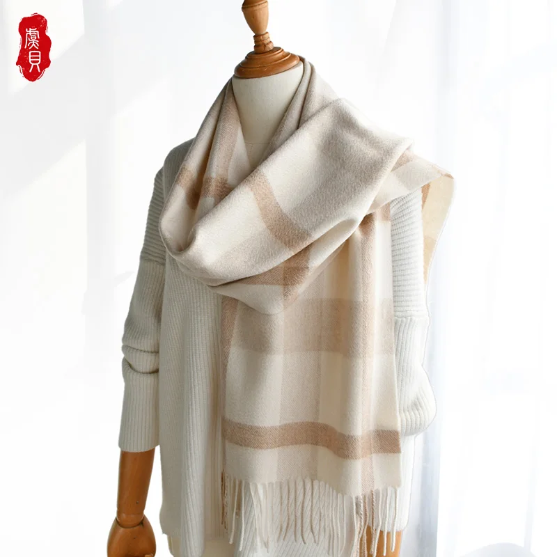 100% cashmere scarf men women classic light plaid narrow short scarves soft fashion casual thin warm winter shawl luxury gift