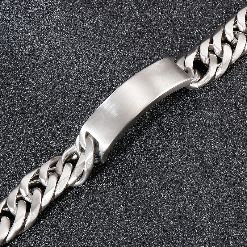 Fashion stainless steel jewelry punk gothic rock style creative sand surface curved brand men\'s titanium steel bracelet